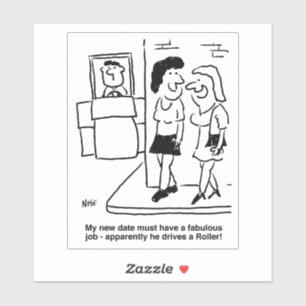 Meisje op Blind Date Cartoon. roller Sticker