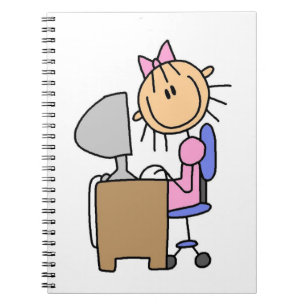 Meisje op computer notitieboek