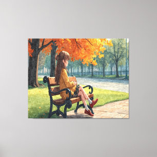 Meisje op de bank canvas afdruk