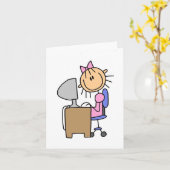 Meisje op de Kaart van de Computer (Gele Bloem)