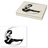 meisje op de maan 	rubberstempel (Gestempeld)