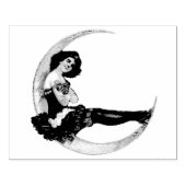 meisje op de maan 	rubberstempel (Afrduk)