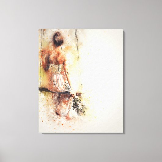 meisje op de schommel canvas afdruk (Voorkant)