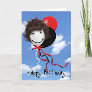 Meisje op de vogelballon in Sky Kaart