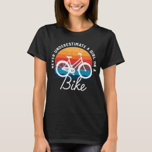 Meisje op een fiets Grappige fietser Mountainbiker T-shirt