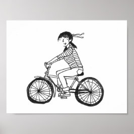 Meisje op een foto van een bike poster