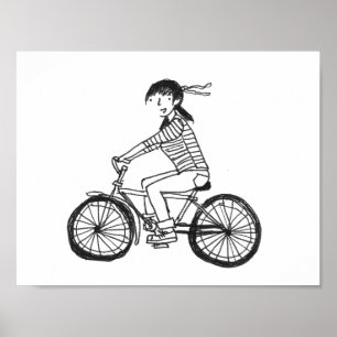 Meisje op een foto van een bike poster