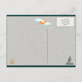 Meisje op een rastertekening briefkaart (Achterkant)