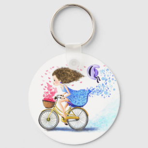 Meisje op een roomrijke Sleutelhanger