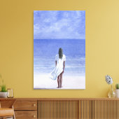 Meisje op het strand 1995 canvas afdruk (Insitu (Woonkamer))