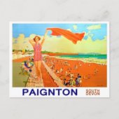 Meisje op het strand van Paignton, Zuid-Devon, Eng Briefkaart (Voorkant)