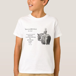 MEISJE OP HORSE: BIBLE VERSE: PENCIL T-SHIRT