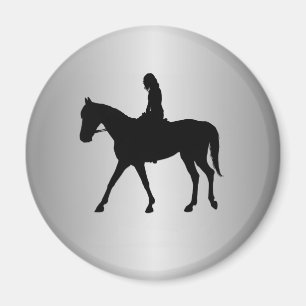 Meisje op Horse Silver Magneet