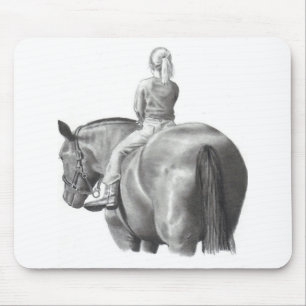 MEISJE OP HORSEBACK: PENCIL ART: REALISME MUISMAT