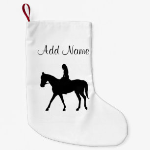 Meisje op paard kleine kerstsok