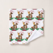 meisje op paardenkerst bad handdoek (Wasdoekje)