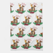  meisje op paardenkerst    theedoek (Verticaal)