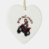 Meisje op Red Four Wheeler Keramisch Ornament (Rechts)