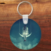  meisje op volle maan sleutelhanger (Voorkant)