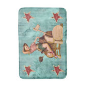  meisje op Westerne poten Badmat (Voorkant Verticaal)