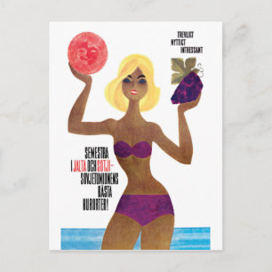 Meisje op Yalta en Sochi Briefkaart