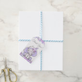 Meisje Paarse Boho Olifant Baby Shower Cadeaulabel (Met Touw)