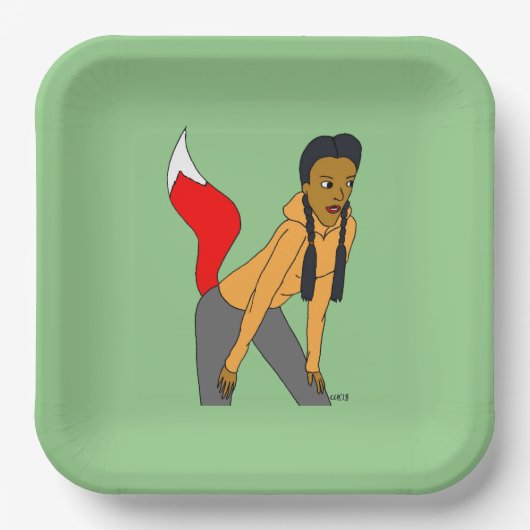 meisje papieren bordje (Voorkant)