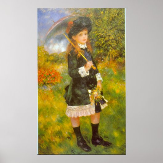 Meisje Parasol van Pierre Renoir Poster (Voorkant)