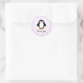  meisje Penguin Ronde Sticker (Tas)