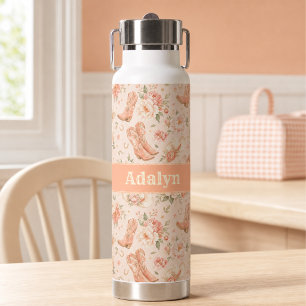 Meisje perzik westerse coquette shabby chic monogr waterfles