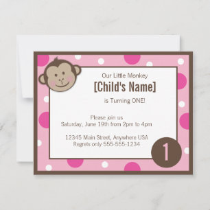 Meisje Pink Birthday uitnodiging 4,25 x 5,5 inch