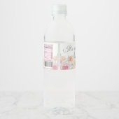 Meisje Pink Boho Olifant Baby shower Waterfles Etiket (Achterkant)