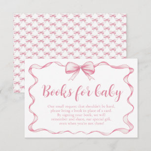 Meisje Pink Bow Baby shower Boeken voor Baby Kaart