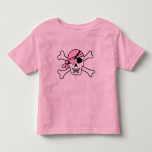 Meisje Pirate Skull en Botten Toddler Pink Kinder Shirts