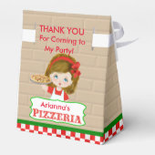 Meisje Pizza Party Favor Box Bedankdoosjes (Achterkant)