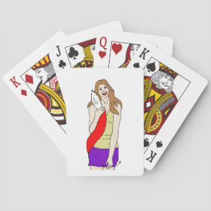 meisje pokerkaarten