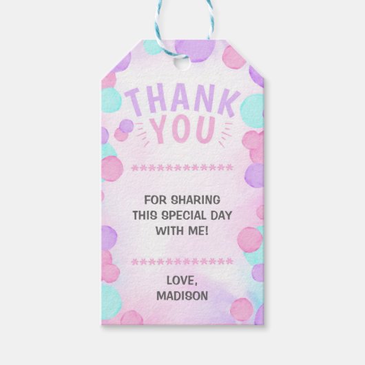 Meisje Pop Over Bubble Gift Label Cadeaulabel (Voorkant)