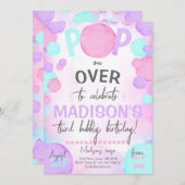 Meisje Pop Over Bubble Kaart (Voorkant / Achterkant)