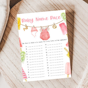 Meisje Popsicle Baby Shower Baby Naam Raadspel