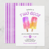 Meisje Popsicle Zomer 2de Verjaardagsfeestje Kaart (Voorkant / Achterkant)