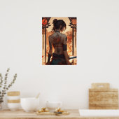 Meisje poster met tattoo (Keuken)