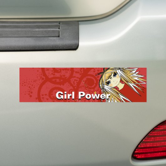 Meisje Power Bumpersticker (Op auto)