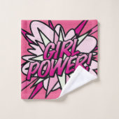 MEISJE POWER Fun Retro Comic Book Pop Art Pink Bad Handdoek (Wasdoekje)