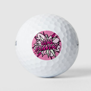 MEISJE POWER Fun Retro Comic Book Roze Golfballen
