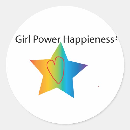 Meisje Power Happiness Sticker (Voorkant)