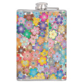 Meisje Power | Roze Meisje Mooie Wildflower Vrouwe Heupfles (Achterkant)