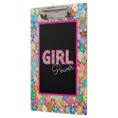 Meisje Power | Roze Meisje Mooie Wildflower Vrouwe Klembord (Links)