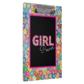 Meisje Power | Roze Meisje Mooie Wildflower Vrouwe Klembord (Rechts)