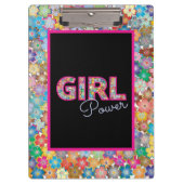 Meisje Power | Roze Meisje Mooie Wildflower Vrouwe Klembord (Voorkant)