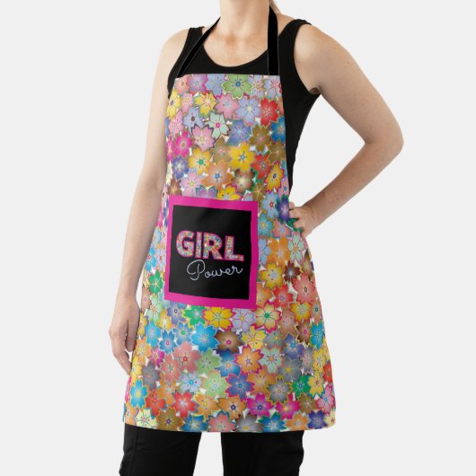 Meisje Power | Roze Meisje Mooie Wildflower Vrouwe Schort (Insitu)